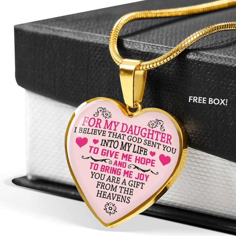 For My Daughter Pendant Necklace From Dad Mom - You Are A Gifts From Heavens Happy Birthday Gag Gifts For Little Girl