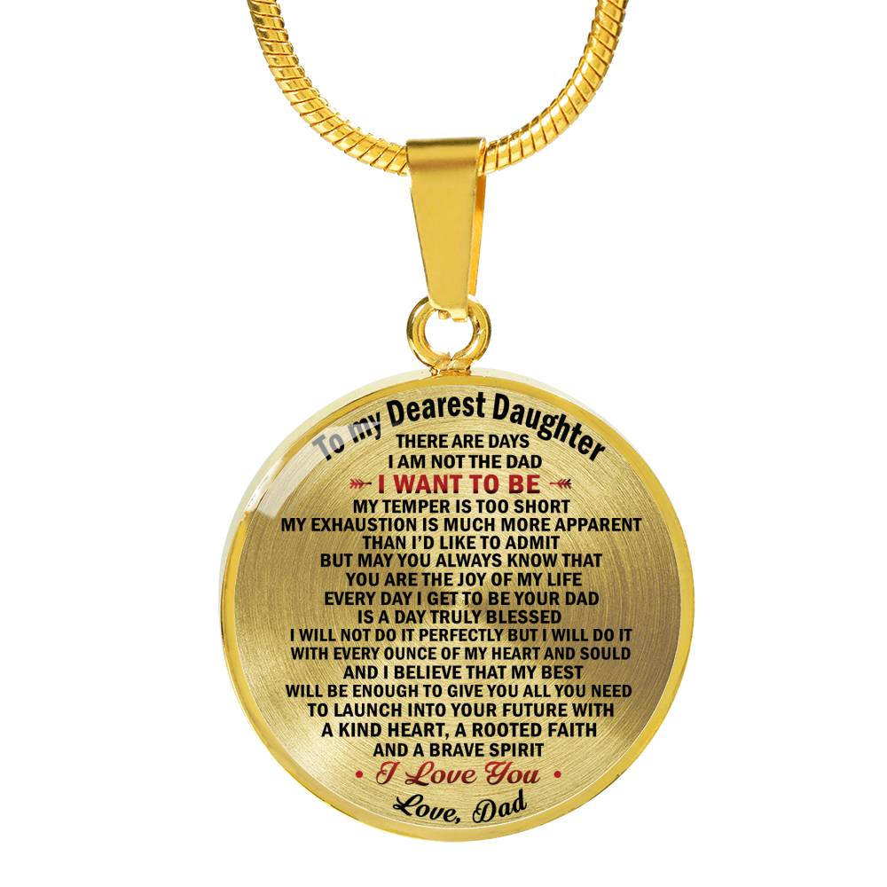 Father Daughter Necklace  for Women - I Love You Quotes Necklace for Daughters Jewelry Pendant Chain From Dad - Personalized Birthday Gag Gift for Daughters, Little Girls