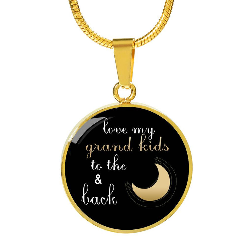 LOVE MY GRANDKIDS TO THE MOON AND BACK NECKLACE AND BRACELET