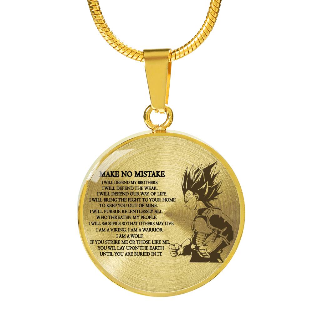Men Viking Necklace Pendant - Goku Pendants Necklace for Men Boys, ' I Am A Warrior Wolf ' Happy Birthday Gifts for Men Dad Brother - Dragon Ball Super Gift
