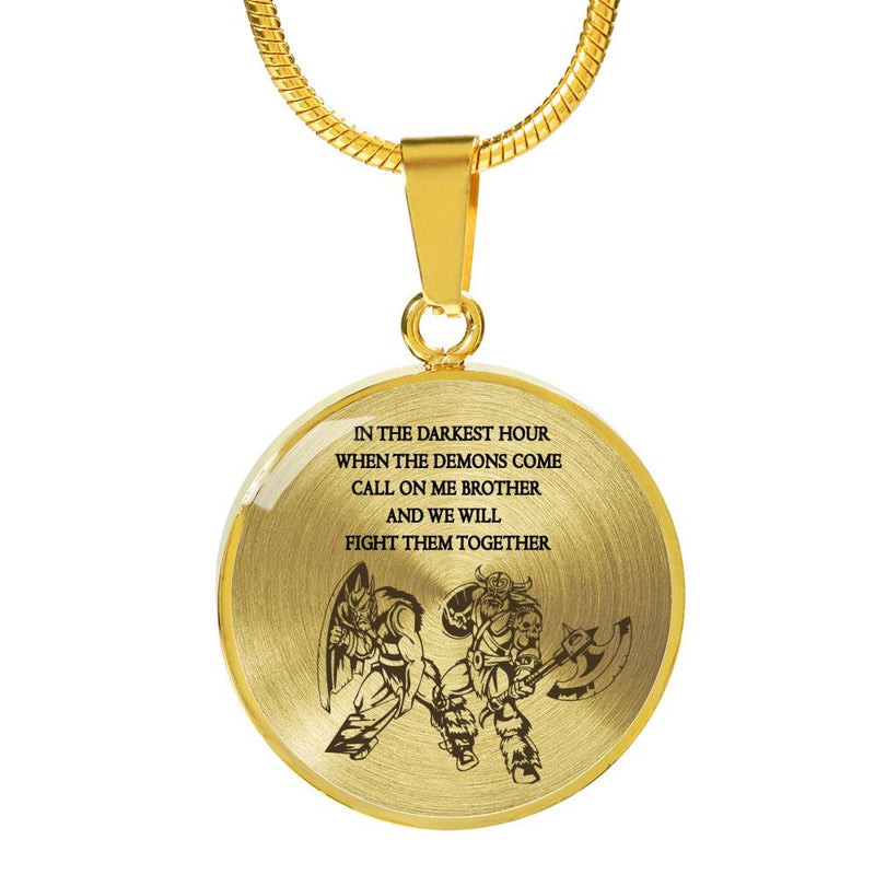Viking Warrior Necklace Pendant Inspirational - Call Me Brother Pendants Birthday Gift Ideas for Brothers Friend Dad Husband Grandpa - Viking Present for Men Boys