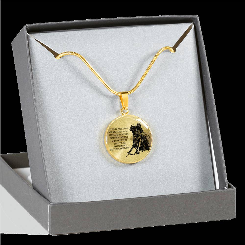 My Brother Necklace I Never Walk Alone Brothers Jewelry - Birthday Gift Ideas for Brothers Friend - Army Presents for Men Boys