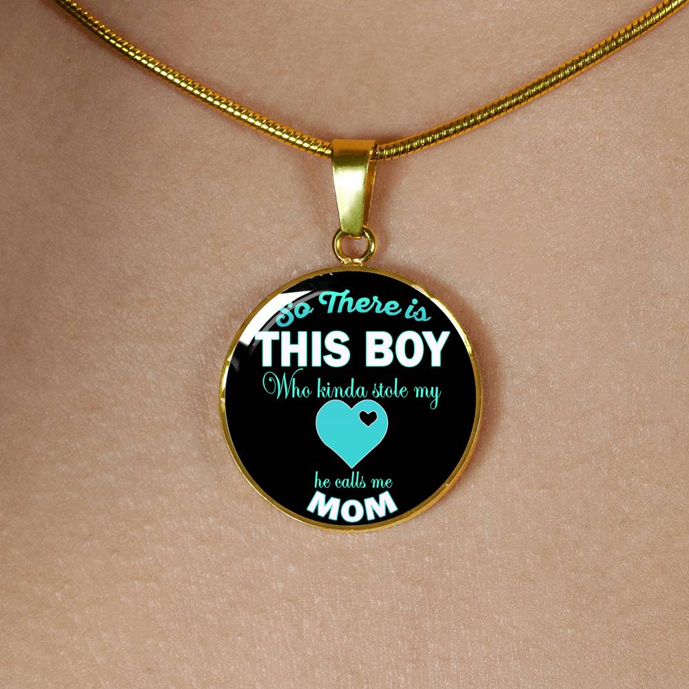 This Boy Stole My Heart He Calls Me Mom Luxury Necklace