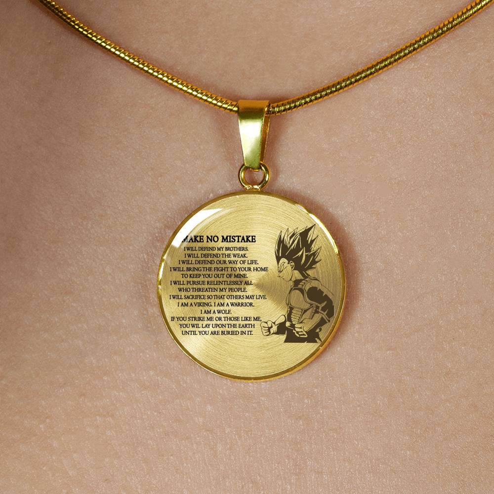 Men Viking Necklace Pendant - Goku Pendants Necklace for Men Boys, ' I Am A Warrior Wolf ' Happy Birthday Gifts for Men Dad Brother - Dragon Ball Super Gift