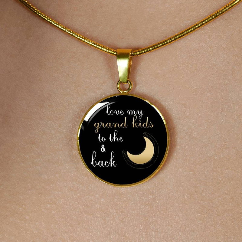 LOVE MY GRANDKIDS TO THE MOON AND BACK NECKLACE AND BRACELET