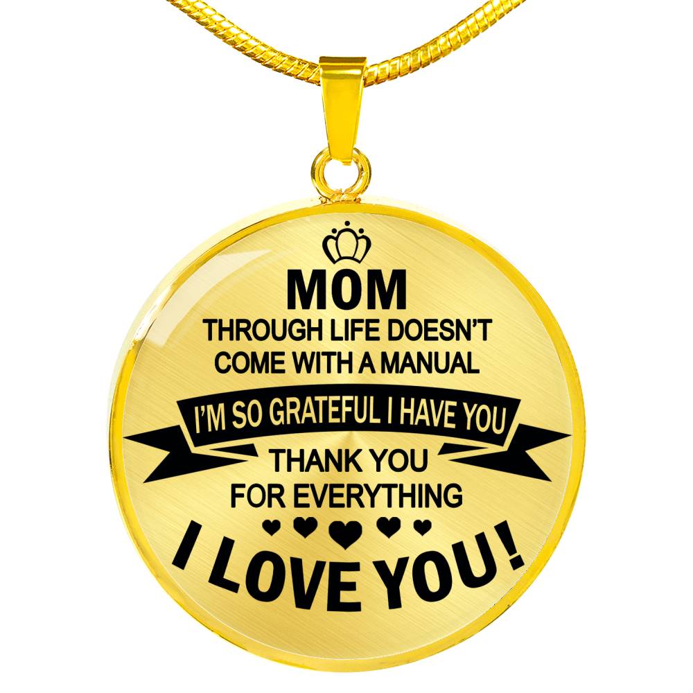 Thank You For Everything Mom Pendant Necklace Custom - Anniversary Gifts For Mothers Mommy Mama On Birthday Mother's Day