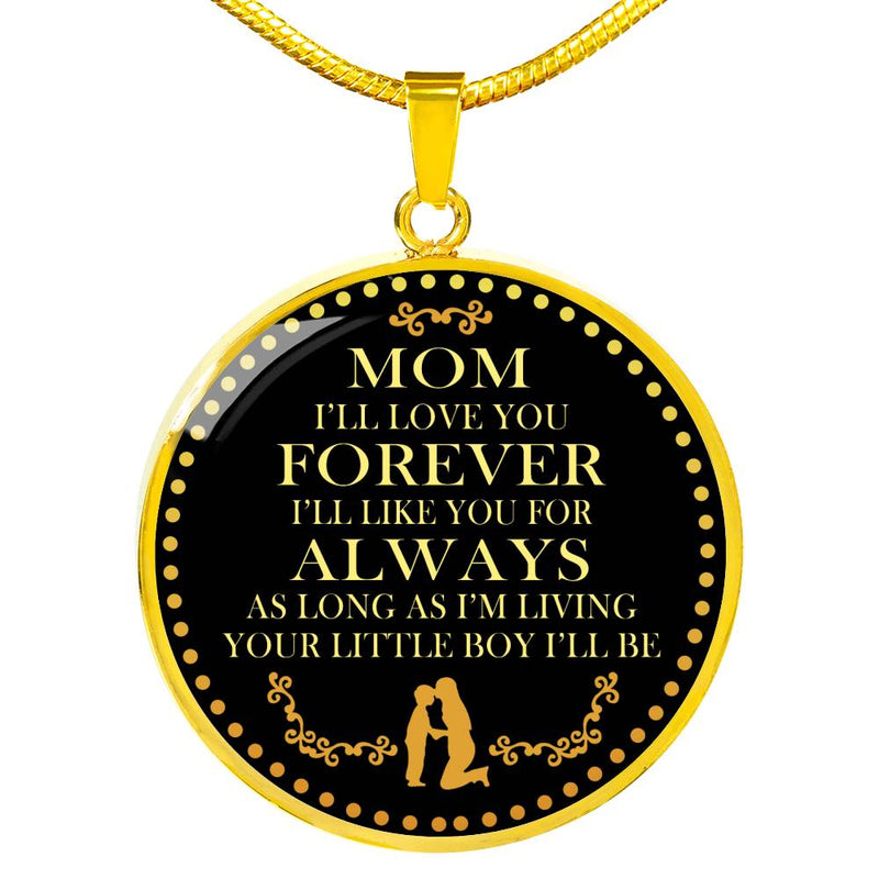To My Mom Quotes Pendant Necklace Custom - Perfect Mom Gifts From Son, Little Bo