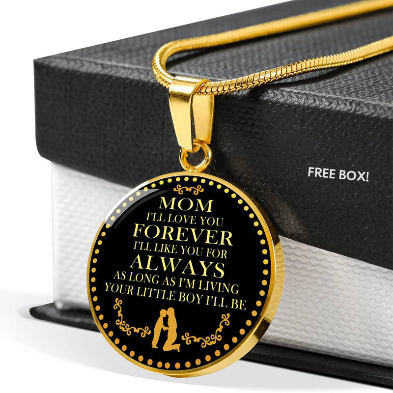 To My Mom Quotes Pendant Necklace Custom - Perfect Mom Gifts From Son, Little Bo
