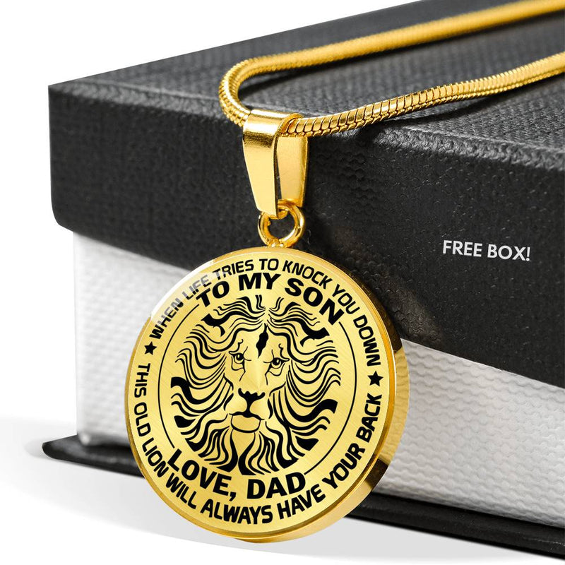 Son Pendant Necklace This Old Lion Will Always Have Your Back - Dad And Son Necklaces Custom - Anniversary Christmas Birthday Gifts For Little Boy