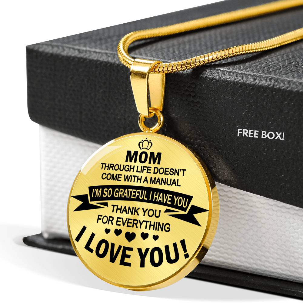 Thank You For Everything Mom Pendant Necklace Custom - Anniversary Gifts For Mothers Mommy Mama On Birthday Mother's Day