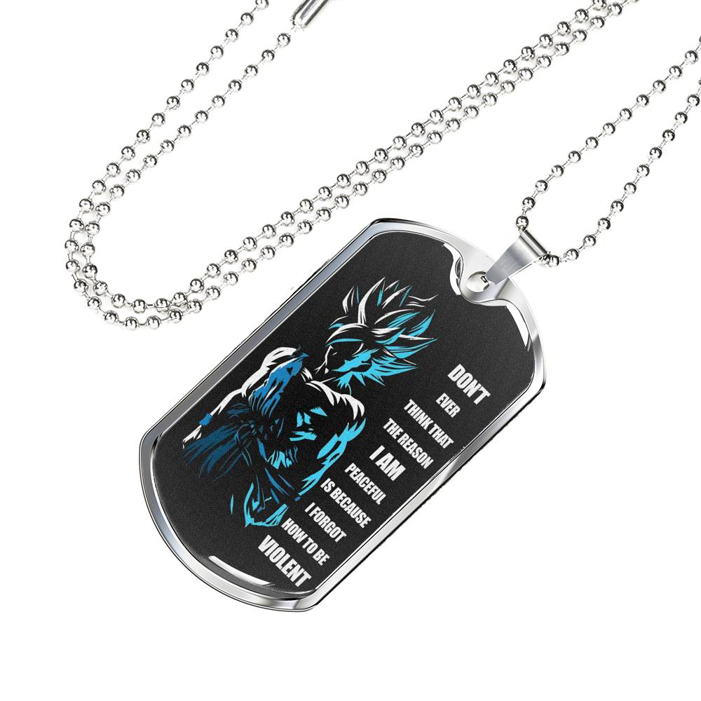 Goku Dog Tag Personalized - Dragon Ball Pendant Necklace For Fan Men - Happy Christmas Birthday Gifts For Dad Brother Son Boyfriend
