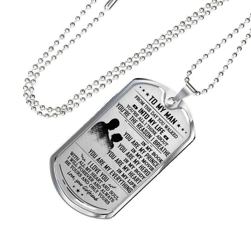 Dog Tags for Men - You Are My Everything Necklace, I Love You - Man Pendant Necklaces Birthday Jewelry Gift for Boyfriend Husband Fiance