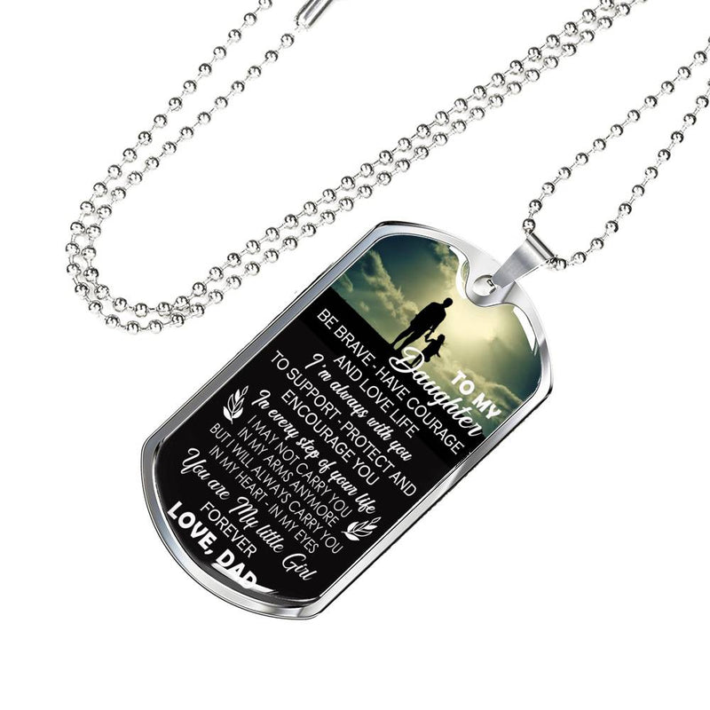 Daughter Gift From Daddy - Father And Daughter Dog Tag Pendant - Daddy Son Gift