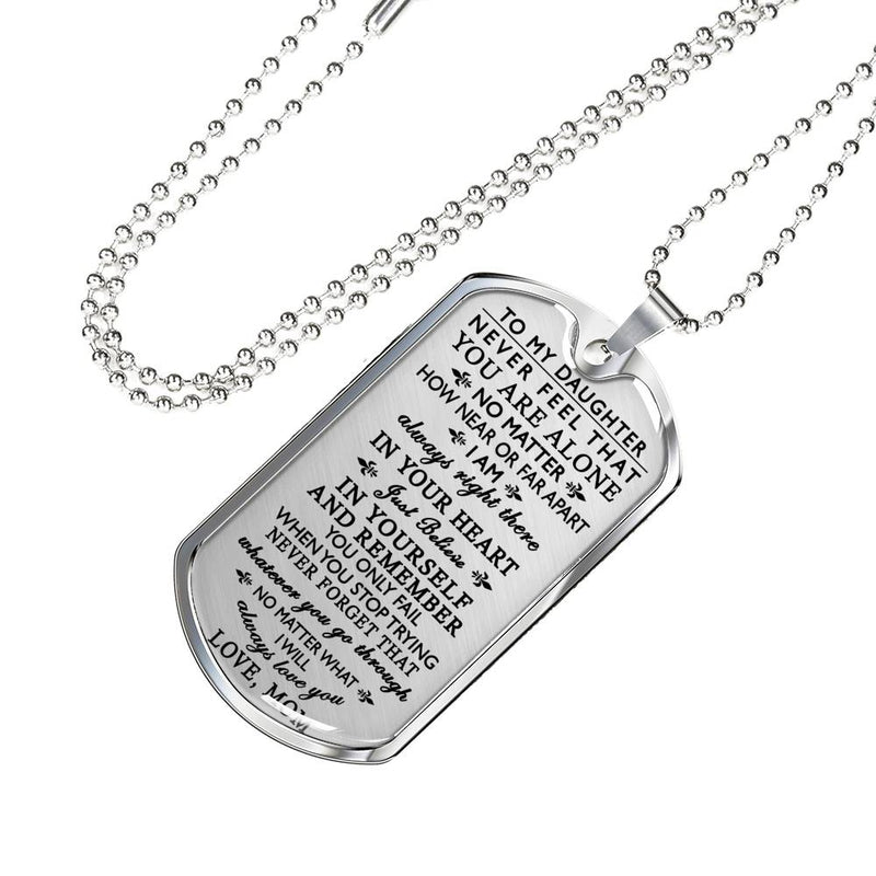 I Will Always Love You Quotes Pendant - My Daughter Dog Tag Love You - Mother And Child Necklace Custom - Amazing Birthday Gifts For Little Girl, Children