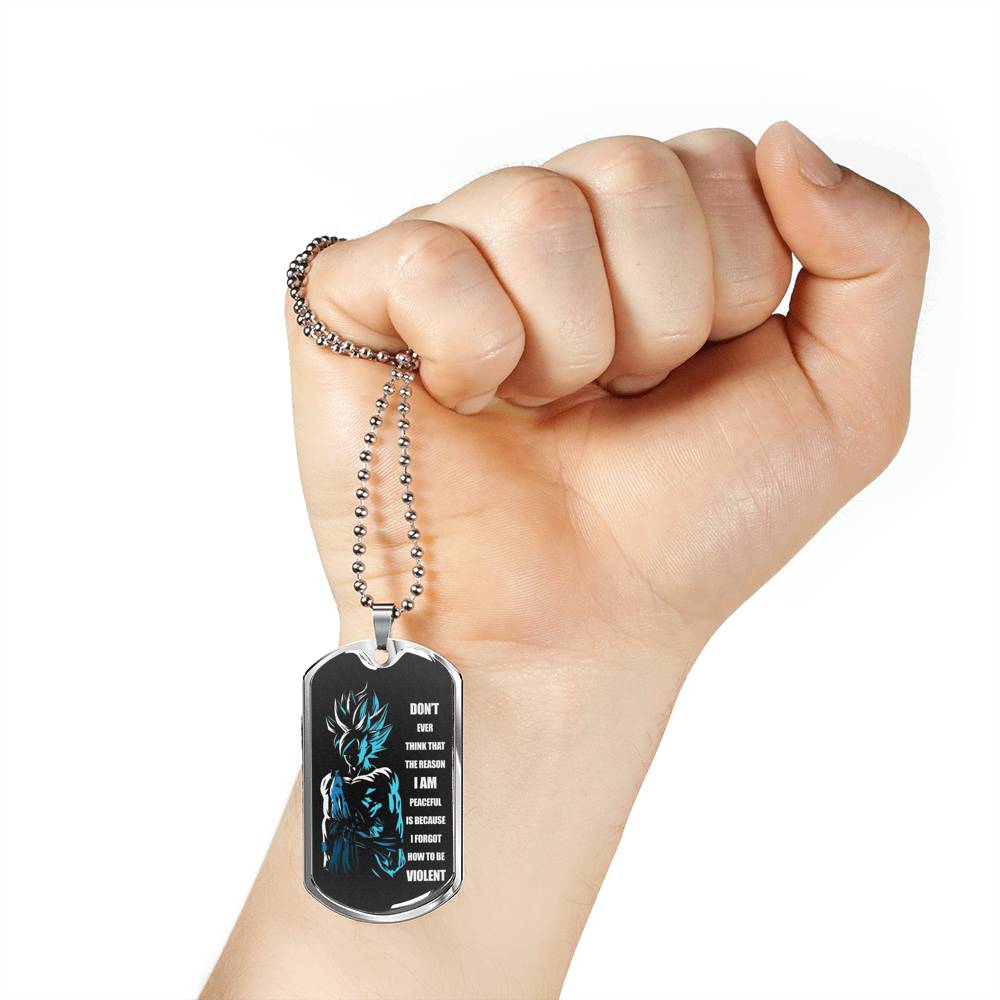 Goku Dog Tag Personalized - Dragon Ball Pendant Necklace For Fan Men - Happy Christmas Birthday Gifts For Dad Brother Son Boyfriend