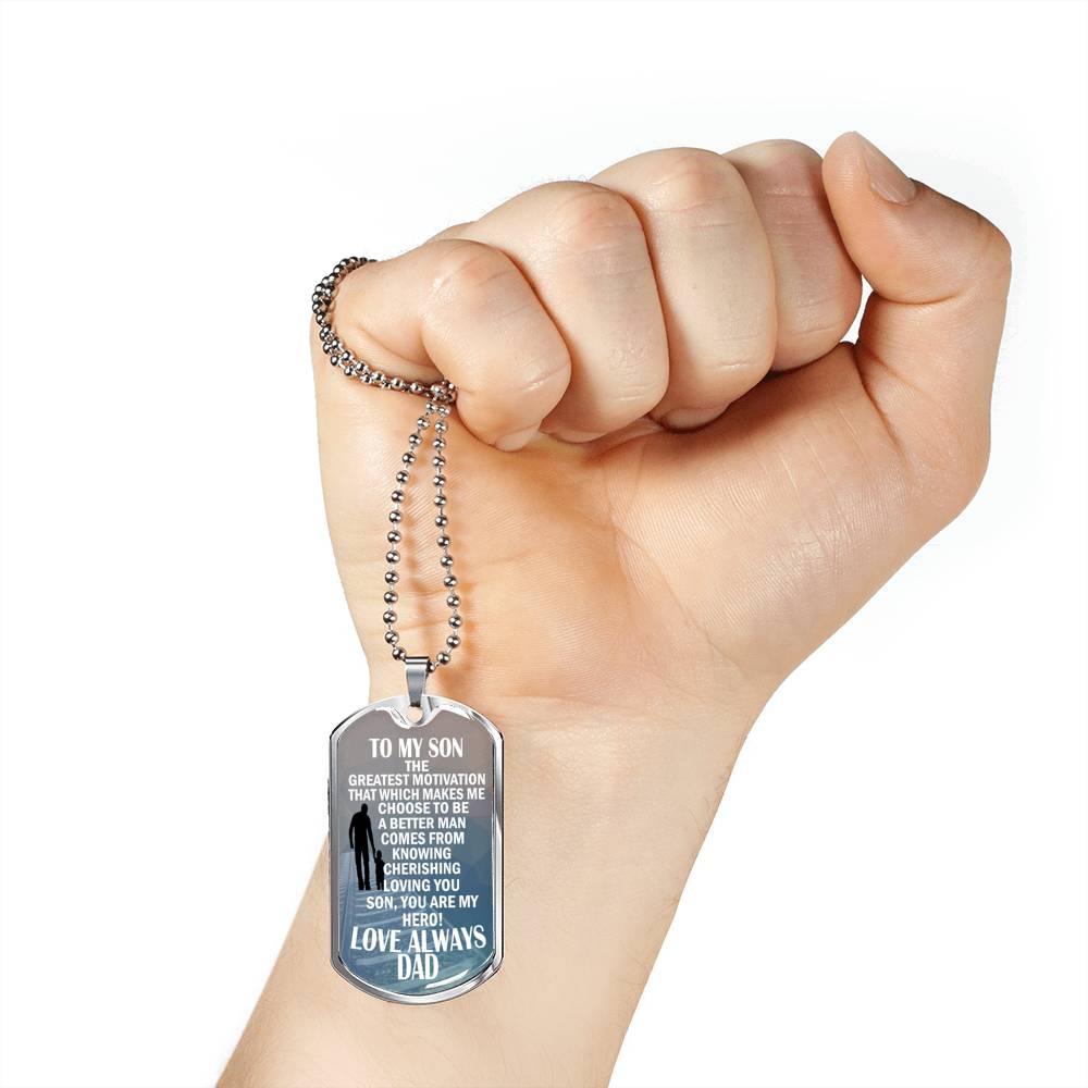 Dad And Child Dog Tag Inspiration You Are My Hero Necklace Custom Xmas Birhday Gifts For Son Grandson