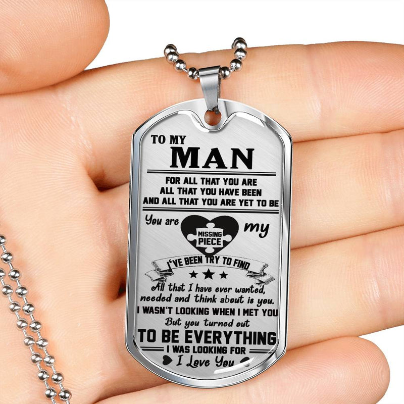 Man Gag Gifts I Love You Quotes Dog Tag Military Custom Stainless Steel Gold From Woman - Love Gifts For Men On Valentine's Day Birthday Includes Gift Box