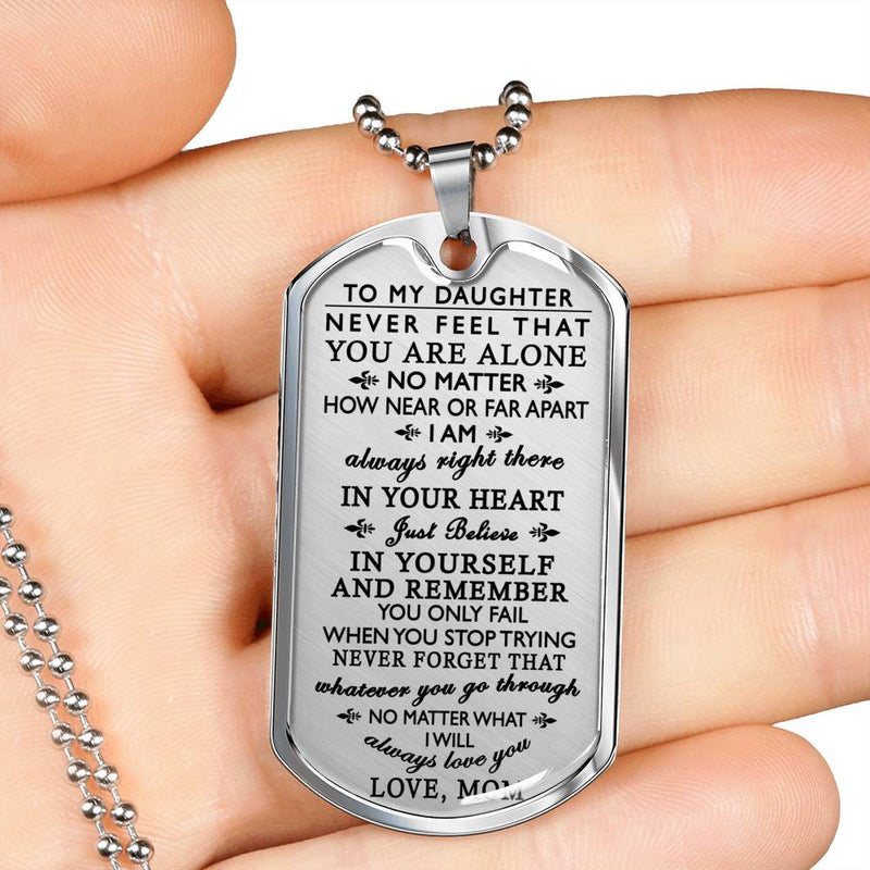 I Will Always Love You Quotes Pendant - My Daughter Dog Tag Love You - Mother And Child Necklace Custom - Amazing Birthday Gifts For Little Girl, Children