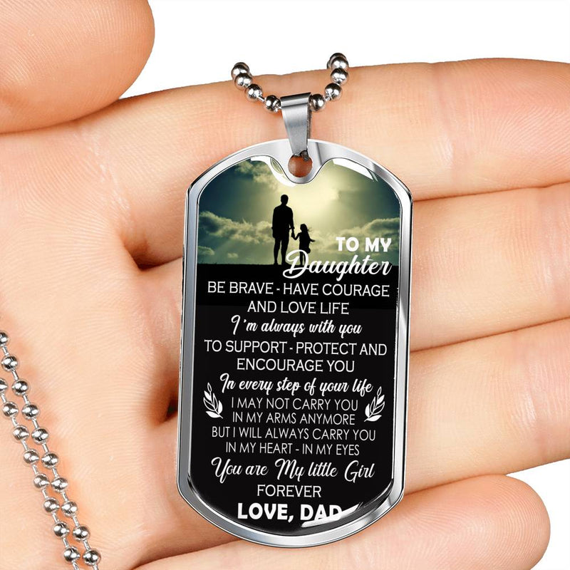 Daughter Gift From Daddy - Father And Daughter Dog Tag Pendant - Daddy Son Gift