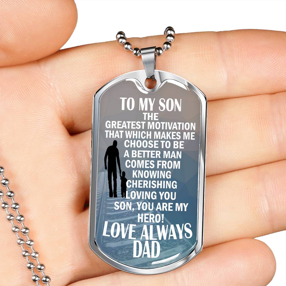 Dad And Child Dog Tag Inspiration You Are My Hero Necklace Custom Xmas Birhday Gifts For Son Grandson