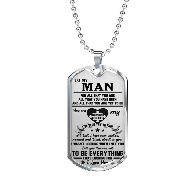 Man Gag Gifts I Love You Quotes Dog Tag Military Custom Stainless Steel Gold From Woman - Love Gifts For Men On Valentine's Day Birthday Includes Gift Box