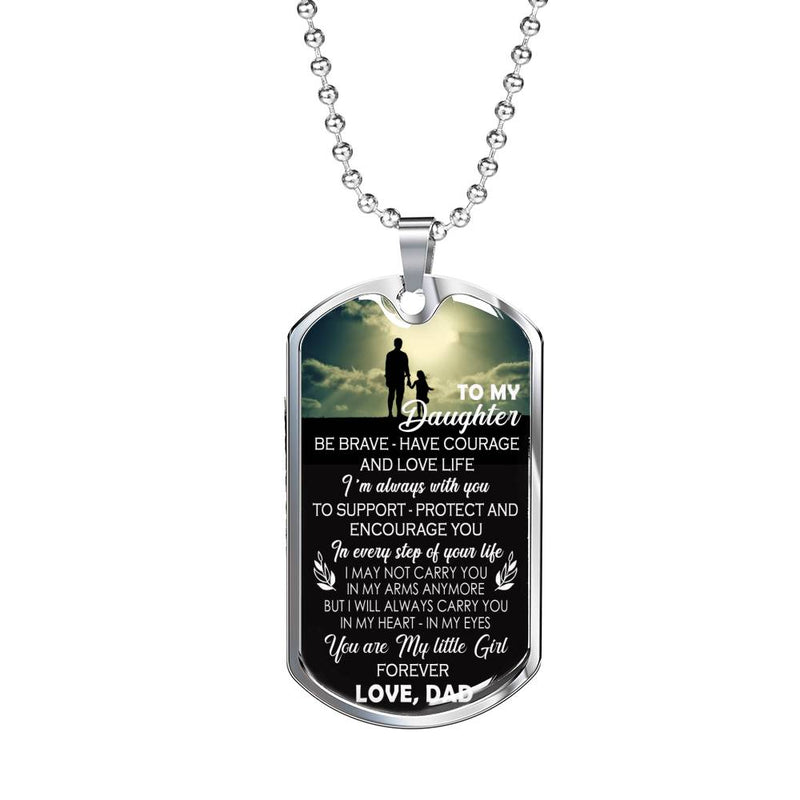 Daughter Gift From Daddy - Father And Daughter Dog Tag Pendant - Daddy Son Gift
