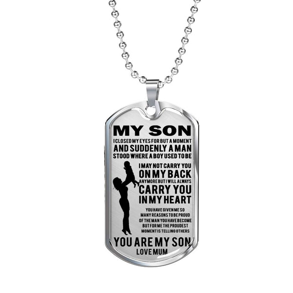 You Are My Son Dog Tags Personalized Love Mum - Mother And Child Necklace Stainless Steel - Amazing Christmas Birthday Gifts For Little Boy