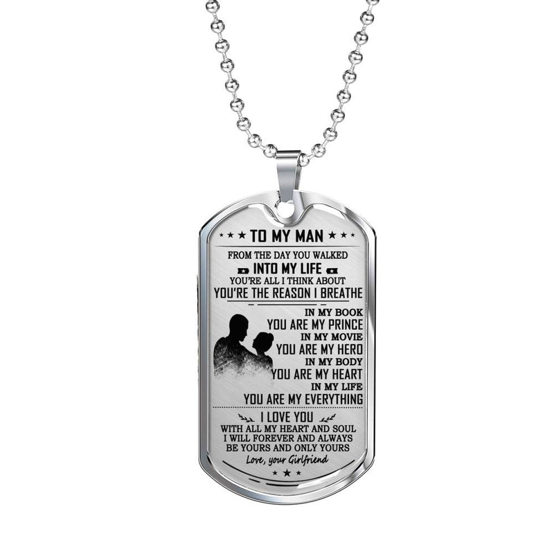 Dog Tags for Men - You Are My Everything Necklace, I Love You - Man Pendant Necklaces Birthday Jewelry Gift for Boyfriend Husband Fiance