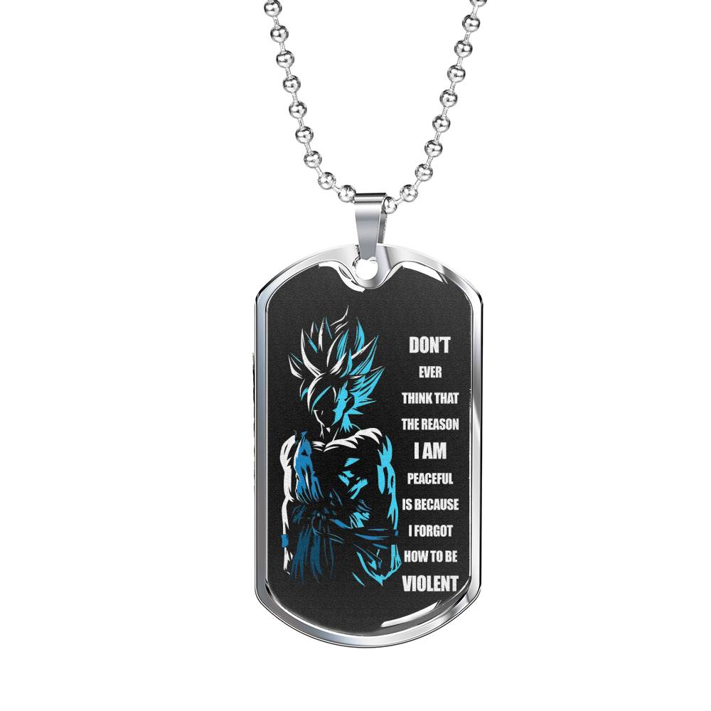 Goku Dog Tag Personalized - Dragon Ball Pendant Necklace For Fan Men - Happy Christmas Birthday Gifts For Dad Brother Son Boyfriend