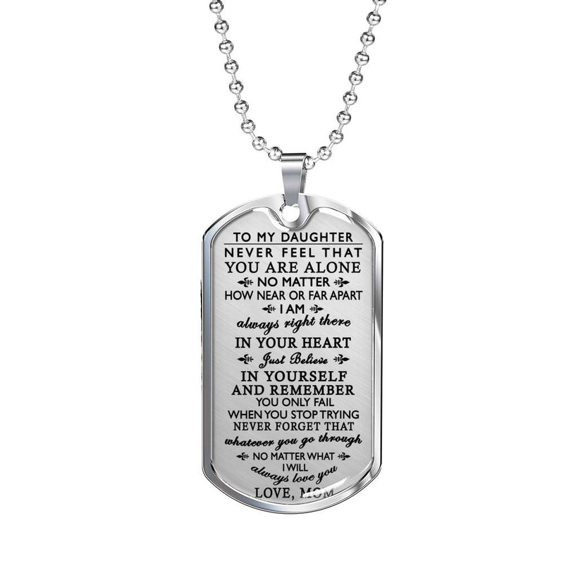 I Will Always Love You Quotes Pendant - My Daughter Dog Tag Love You - Mother And Child Necklace Custom - Amazing Birthday Gifts For Little Girl, Children