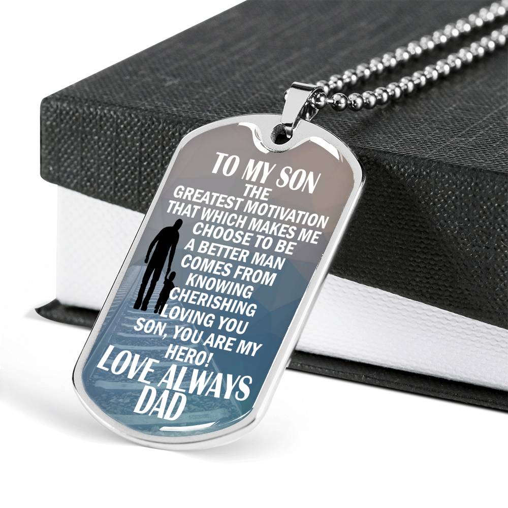 Dad And Child Dog Tag Inspiration You Are My Hero Necklace Custom Xmas Birhday Gifts For Son Grandson
