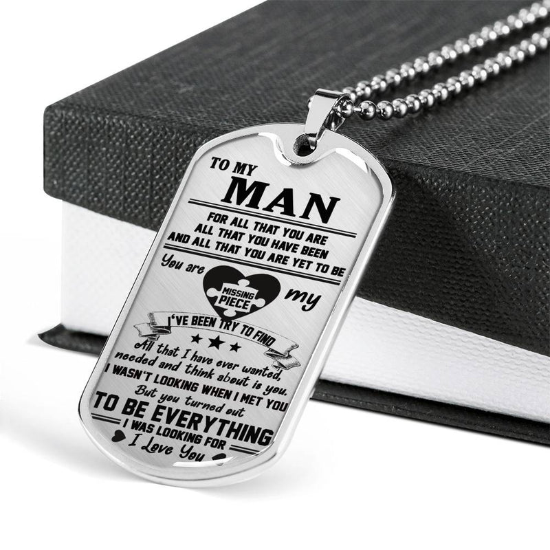 Man Gag Gifts I Love You Quotes Dog Tag Military Custom Stainless Steel Gold From Woman - Love Gifts For Men On Valentine's Day Birthday Includes Gift Box