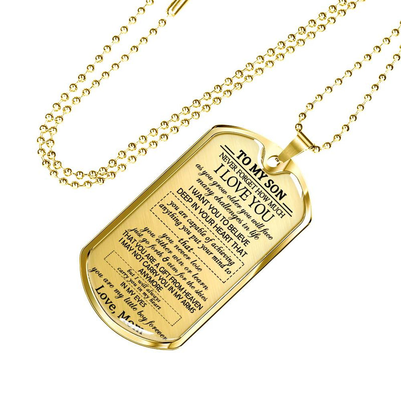 Son Birthday Gifts - You Are My Little Boy Forever Dog Tag Personalized - Mom And Child Pendant Necklace - Anniversary Presents For Him