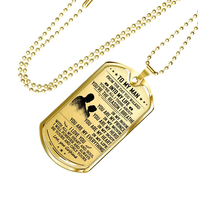 Dog Tags for Men - You Are My Everything Necklace, I Love You - Man Pendant Necklaces Birthday Jewelry Gift for Boyfriend Husband Fiance