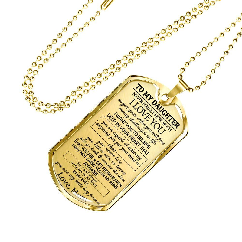 To My Daughter I Love You Dog Tag Pendant - Mom To Daughter Necklace Pendant