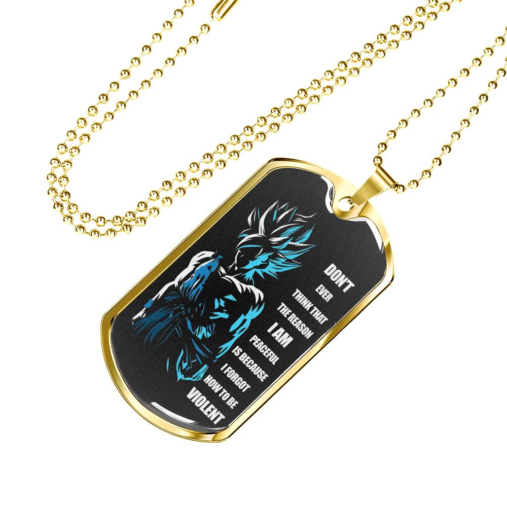 Goku Dog Tag Personalized - Dragon Ball Pendant Necklace For Fan Men - Happy Christmas Birthday Gifts For Dad Brother Son Boyfriend