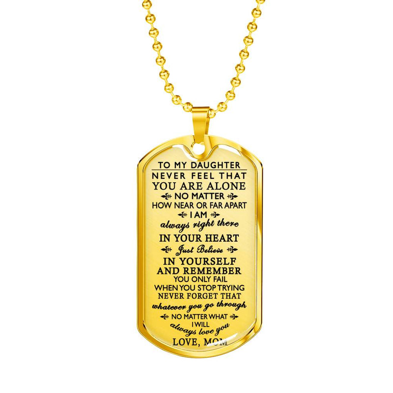 I Will Always Love You Quotes Pendant - My Daughter Dog Tag Love You - Mother And Child Necklace Custom - Amazing Birthday Gifts For Little Girl, Children