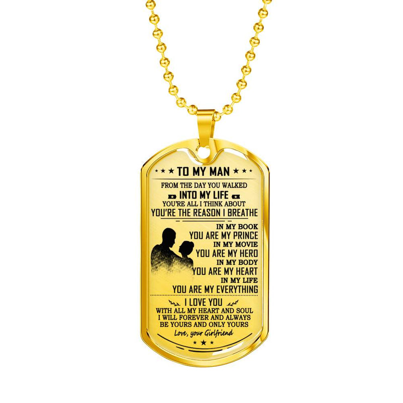 Dog Tags for Men - You Are My Everything Necklace, I Love You - Man Pendant Necklaces Birthday Jewelry Gift for Boyfriend Husband Fiance