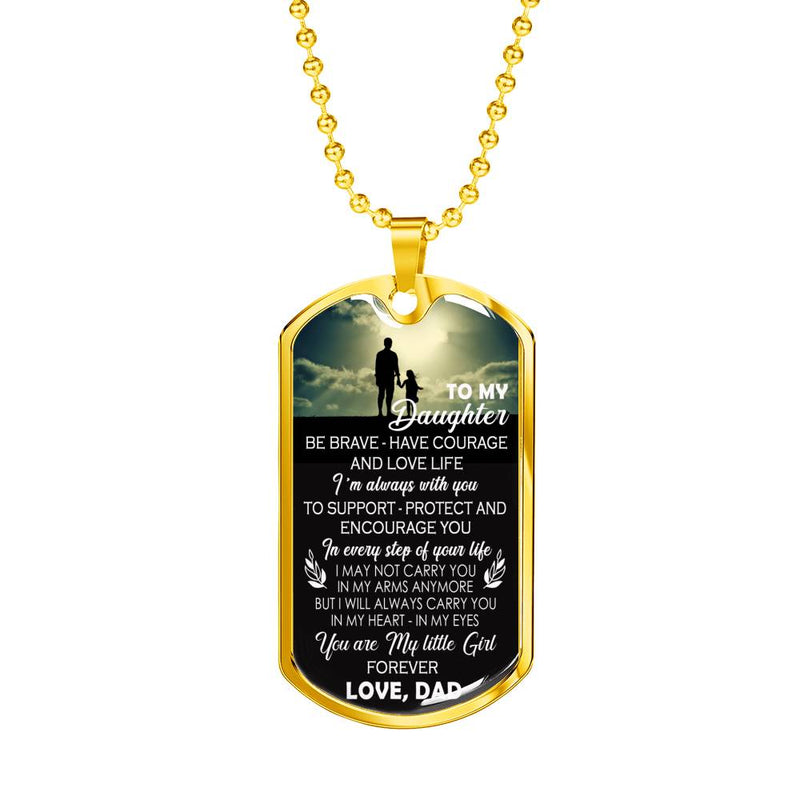 Daughter Gift From Daddy - Father And Daughter Dog Tag Pendant - Daddy Son Gift