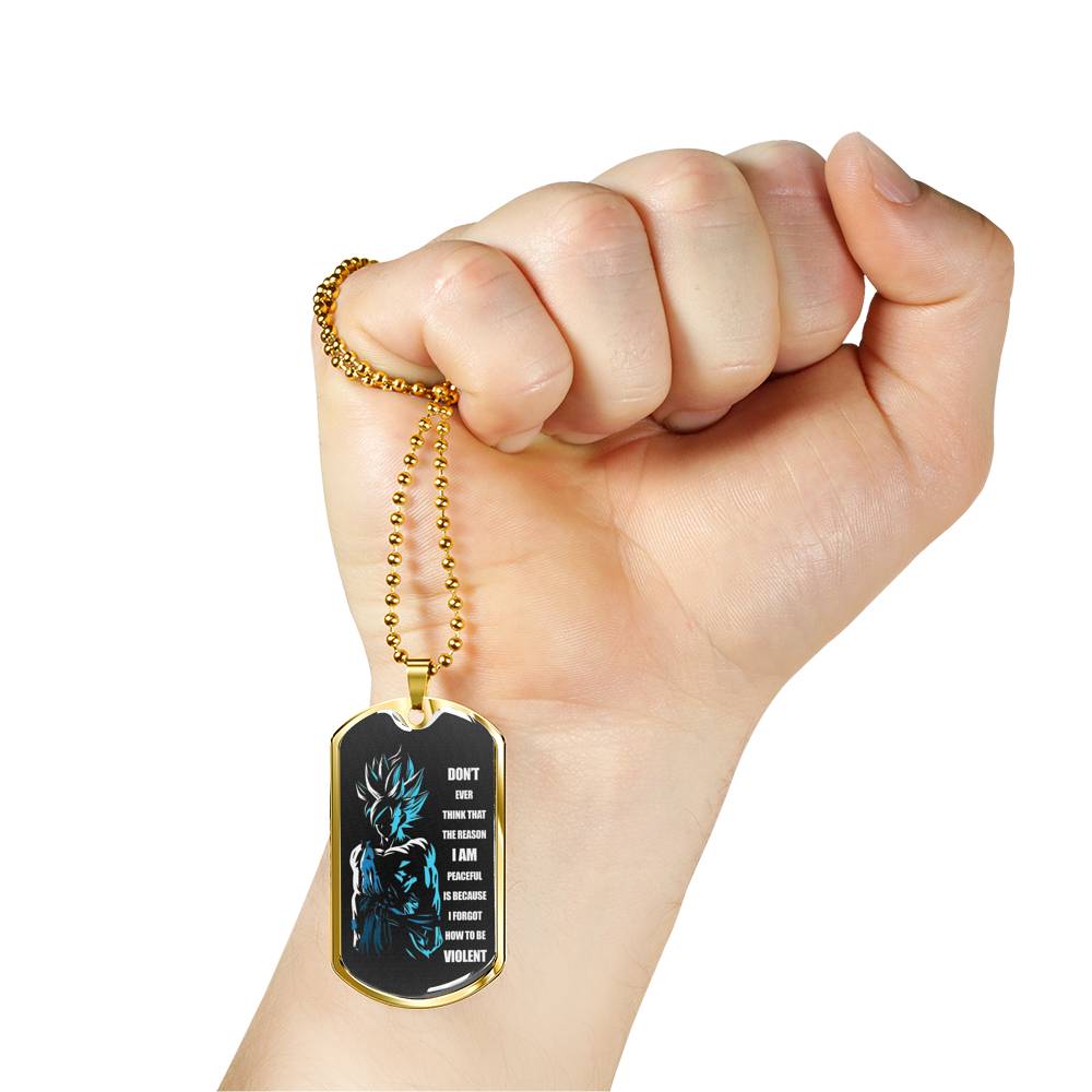 Goku Dog Tag Personalized - Dragon Ball Pendant Necklace For Fan Men - Happy Christmas Birthday Gifts For Dad Brother Son Boyfriend