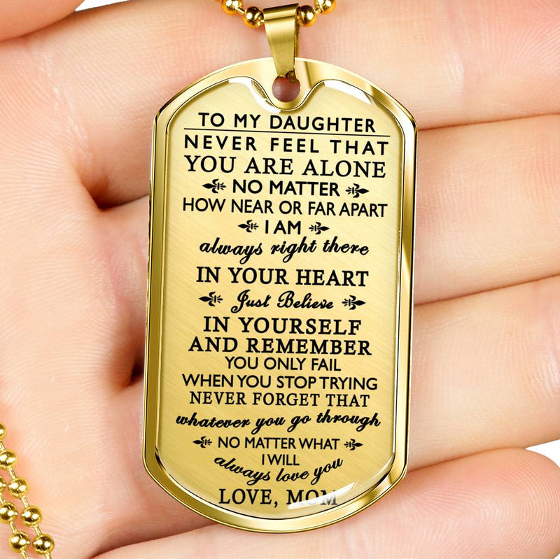 I Will Always Love You Quotes Pendant - My Daughter Dog Tag Love You - Mother And Child Necklace Custom - Amazing Birthday Gifts For Little Girl, Children