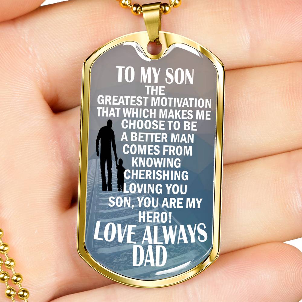 Dad And Child Dog Tag Inspiration You Are My Hero Necklace Custom Xmas Birhday Gifts For Son Grandson