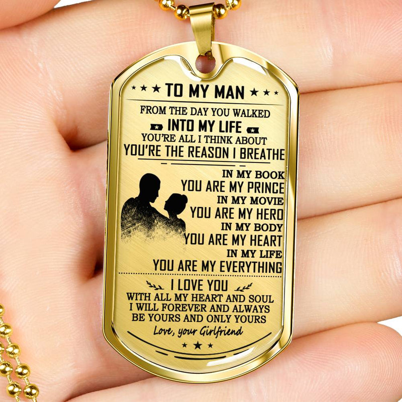 Dog Tags for Men - You Are My Everything Necklace, I Love You - Man Pendant Necklaces Birthday Jewelry Gift for Boyfriend Husband Fiance
