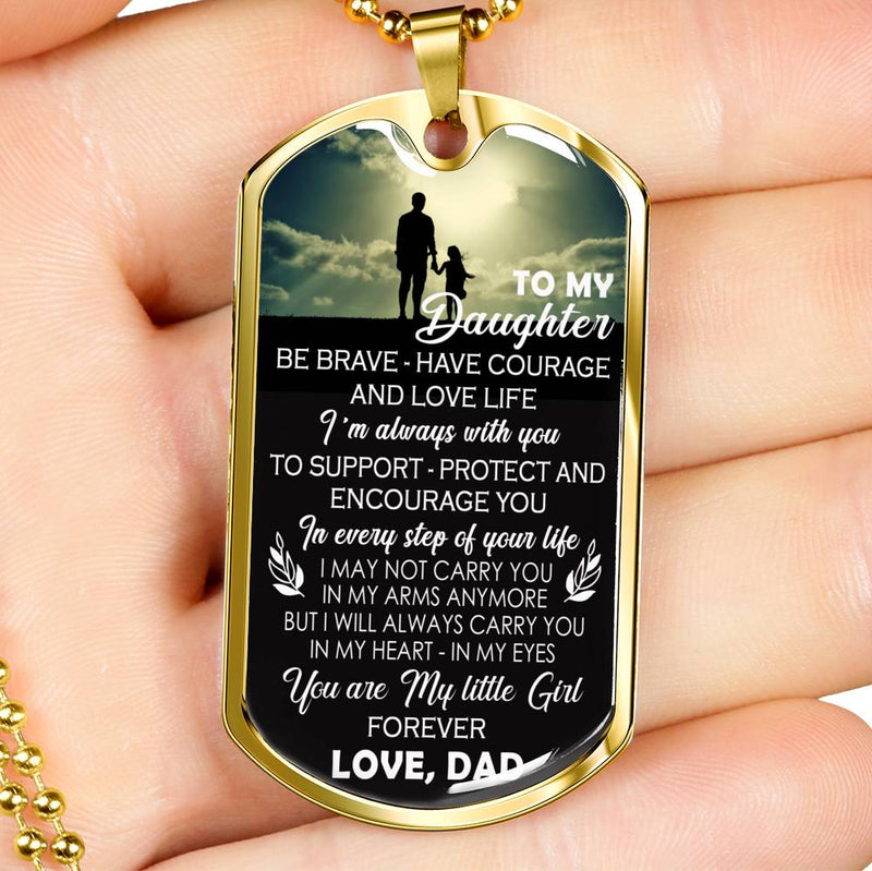 Daughter Gift From Daddy - Father And Daughter Dog Tag Pendant - Daddy Son Gift