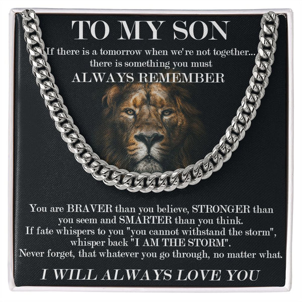 CHISIDE To My Son Cuban Chain Necklace From Mom necklaceson220928-002