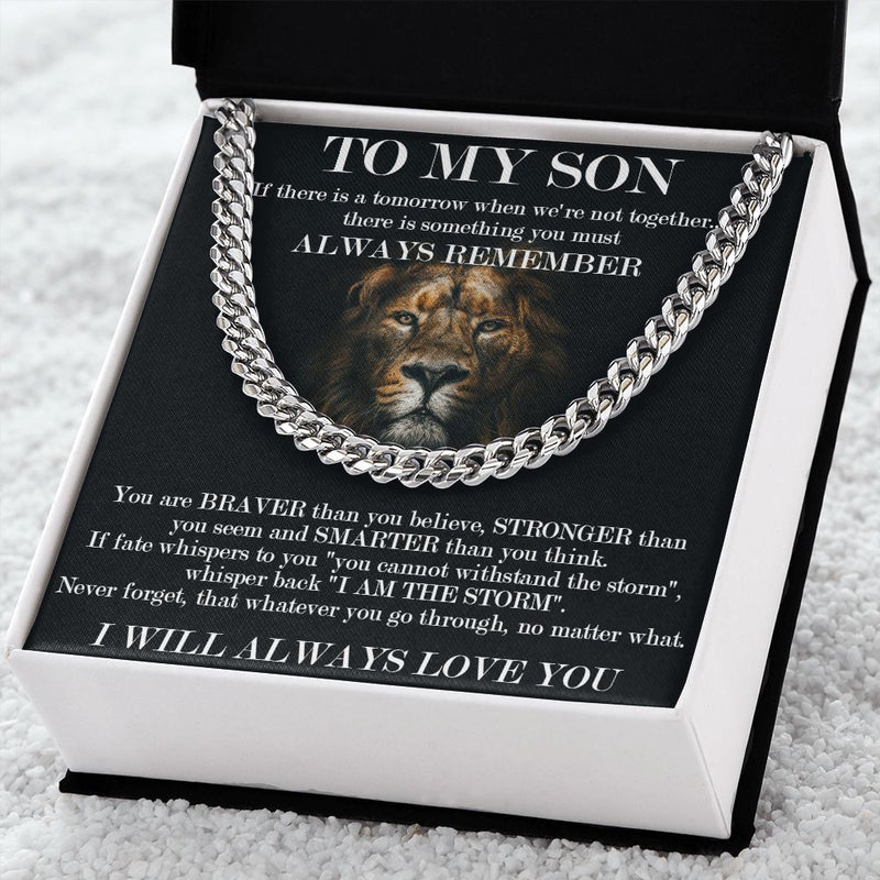 CHISIDE To My Son Cuban Chain Necklace From Mom necklaceson220928-002